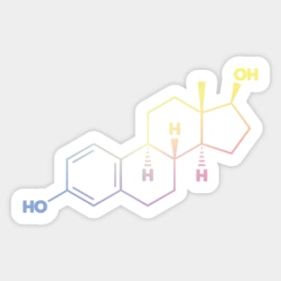 Estradiol (Estrogen) Structural Formula Sticker